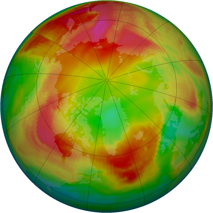 Arctic ozone map for 01 February 1982